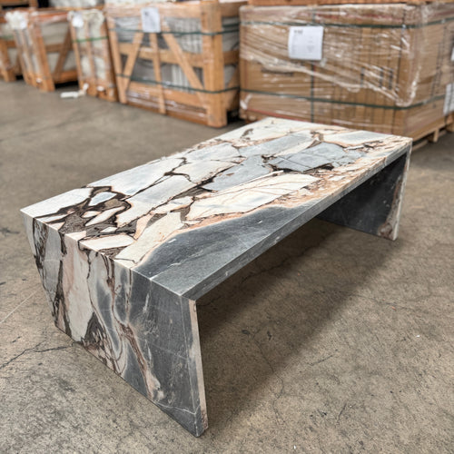 Waterfall Coffee Table - Milky Blue Marble
