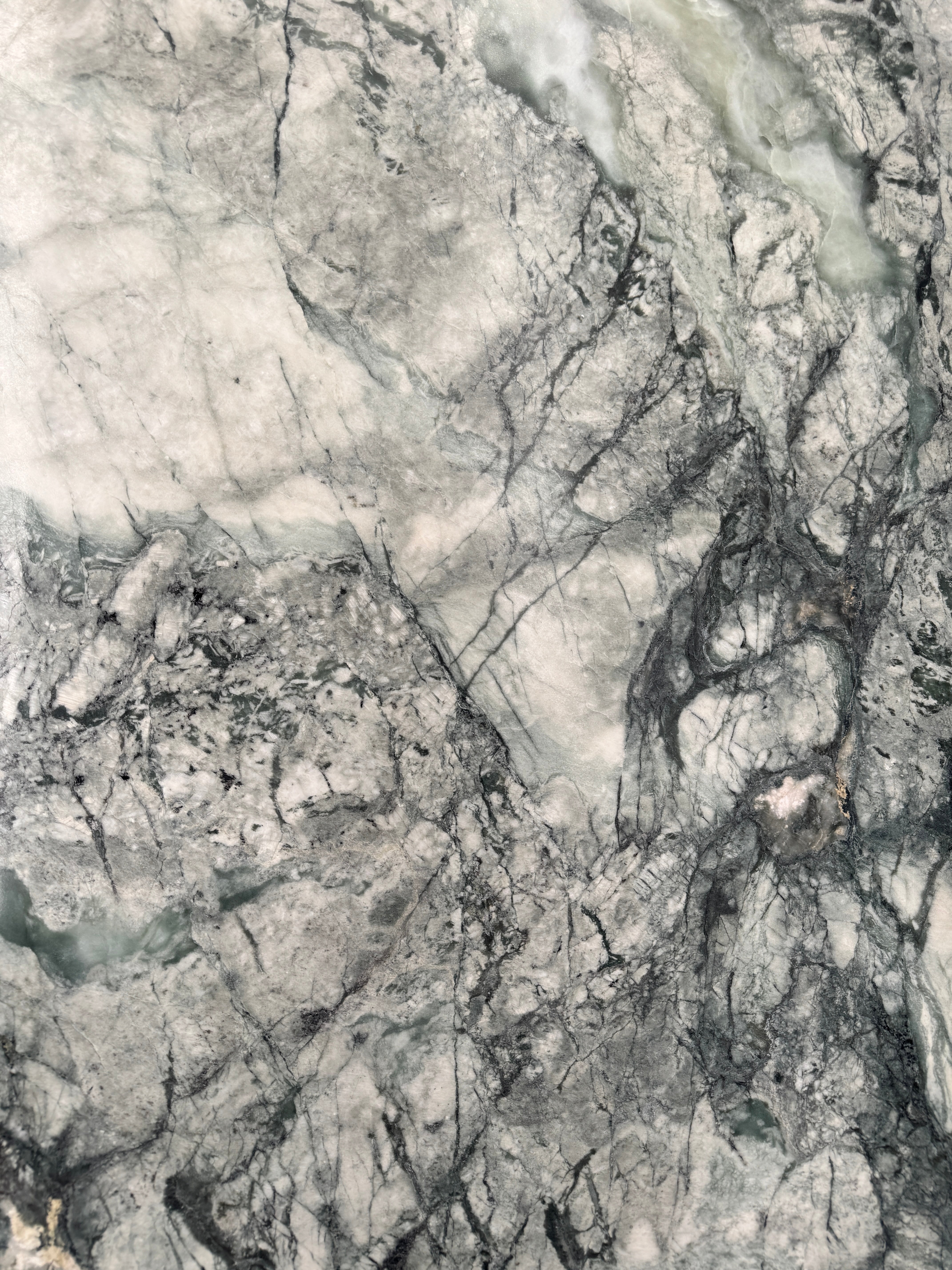 Waterfall Coffee Table - Twill Green Marble natural stone furniture New Zealand - Natural Stone Co