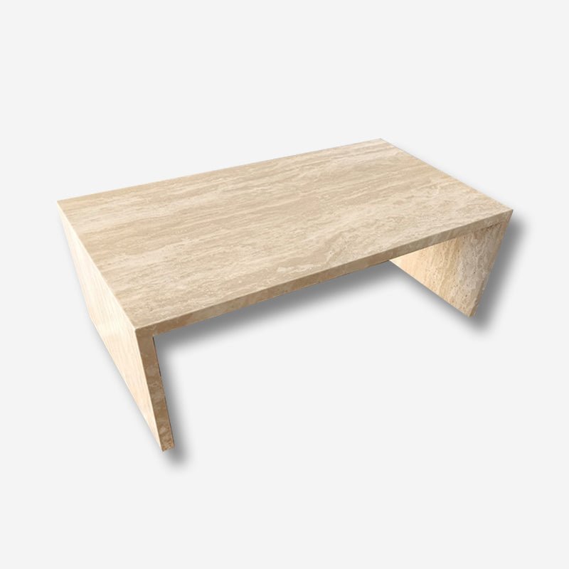 Waterfall Coffee Table - Veincut Travertine natural stone furniture New Zealand - Natural Stone Co