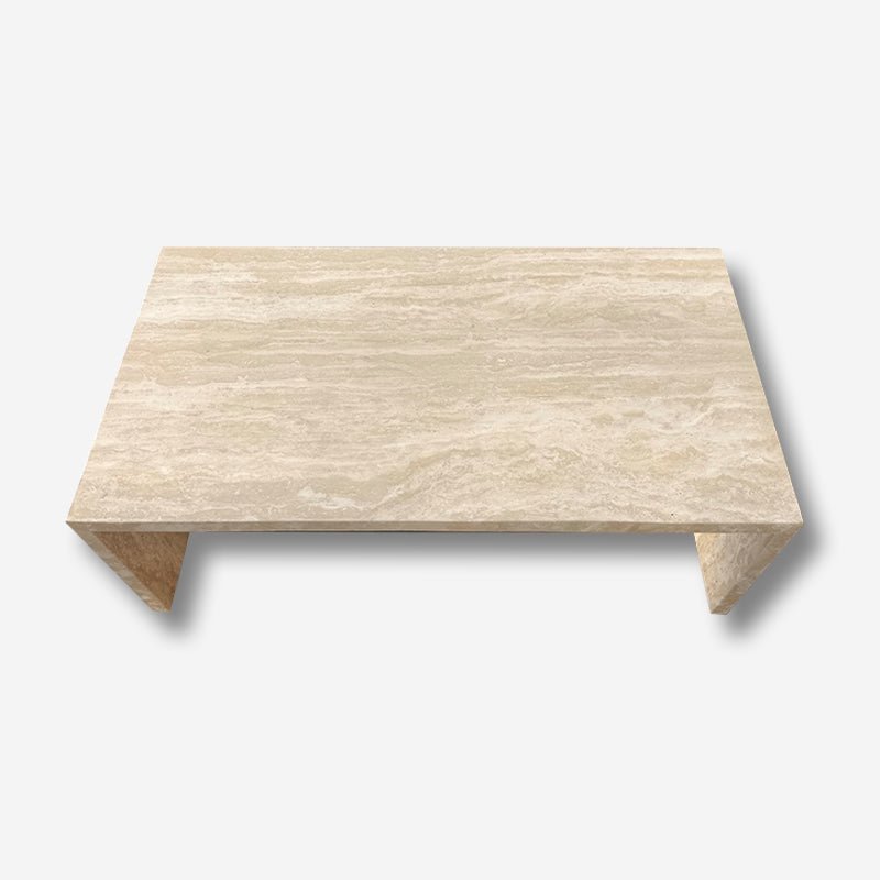 Waterfall Coffee Table - Veincut Travertine natural stone furniture New Zealand - Natural Stone Co