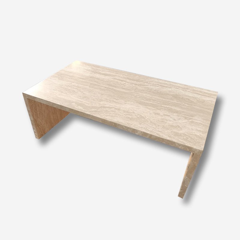 Waterfall Coffee Table - Veincut Travertine natural stone furniture New Zealand - Natural Stone Co