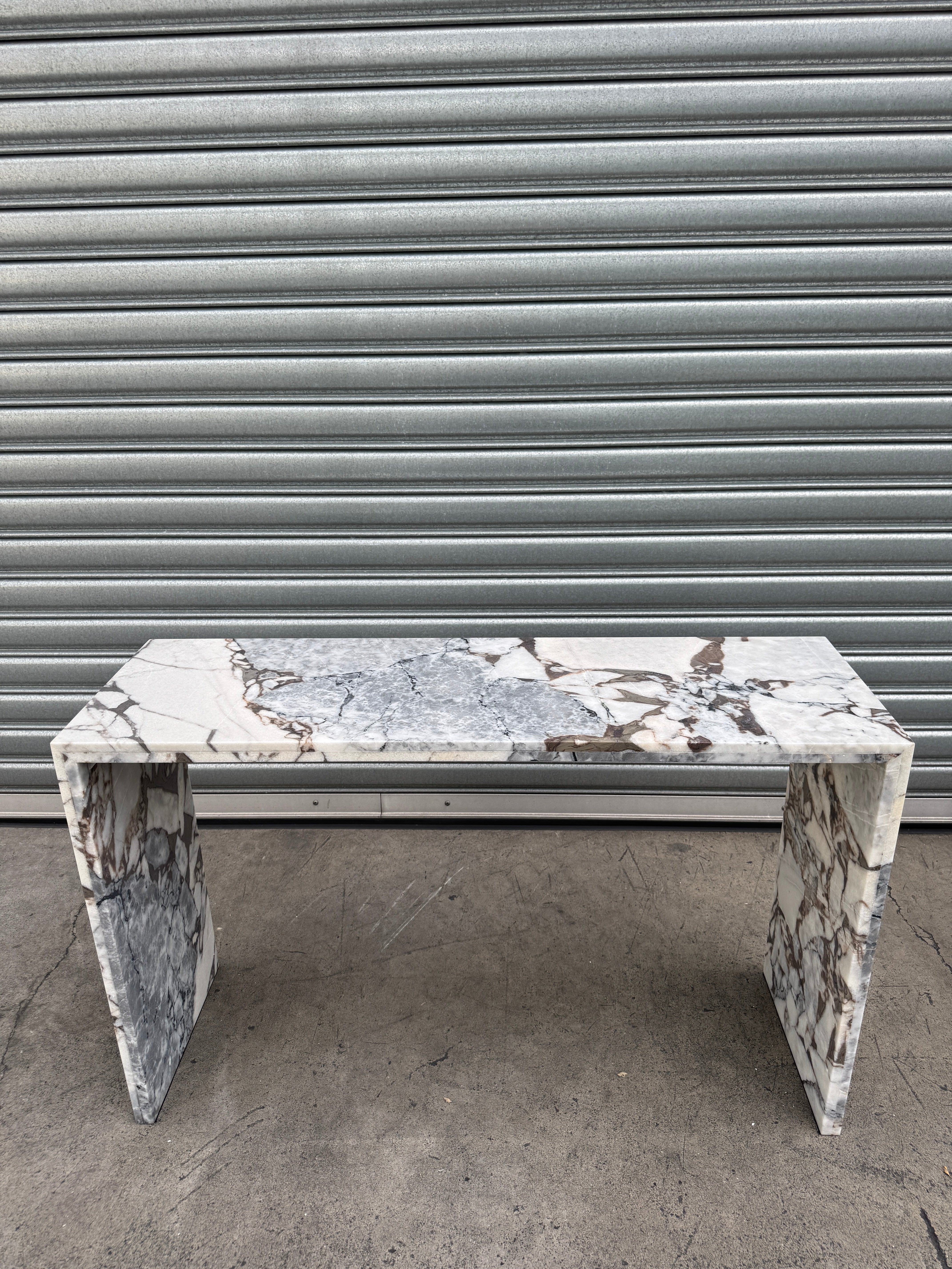 Waterfall Hallway Console - Milky Blue natural stone furniture New Zealand - Natural Stone Co