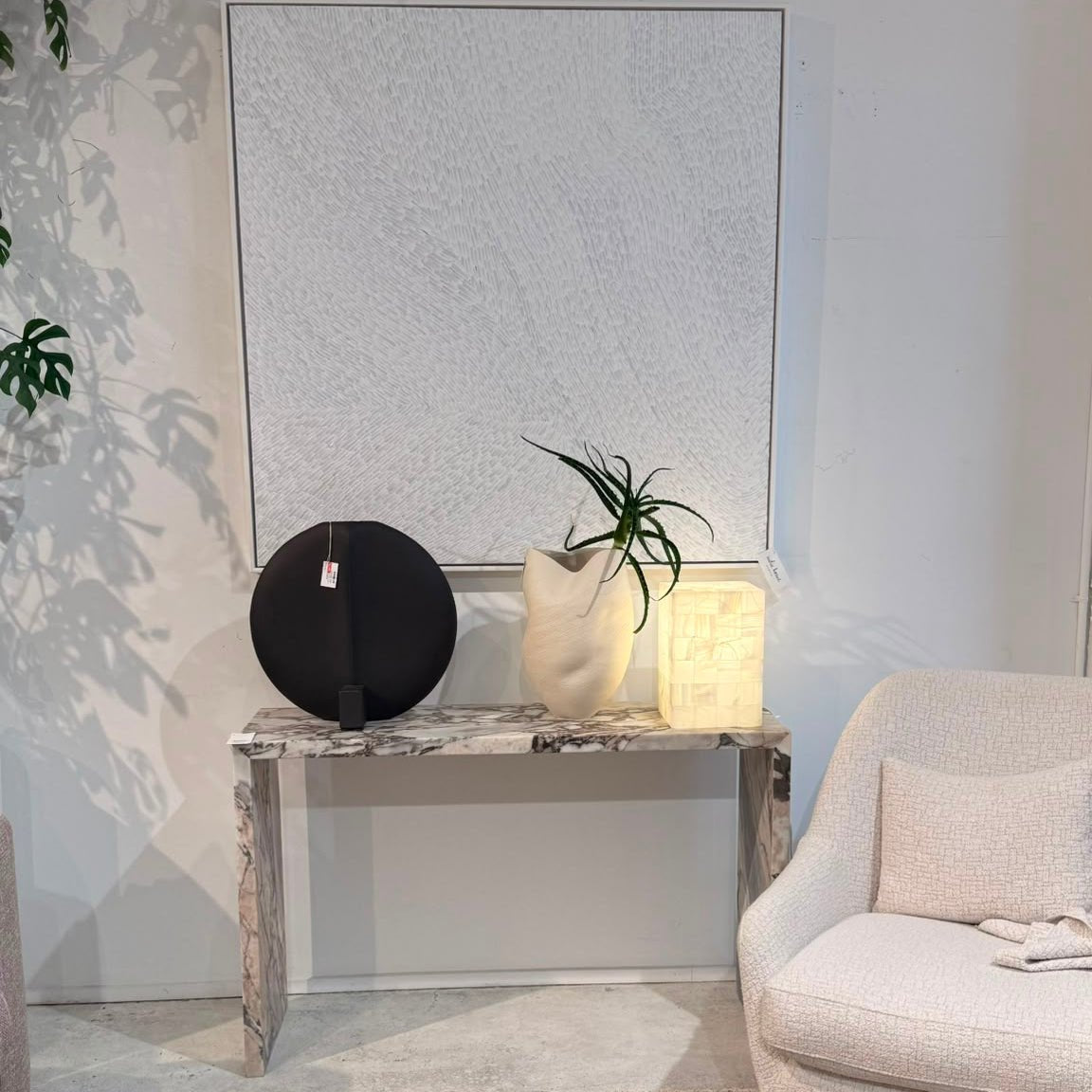 Waterfall Hallway Console - Milky Blue natural stone furniture New Zealand - Natural Stone Co