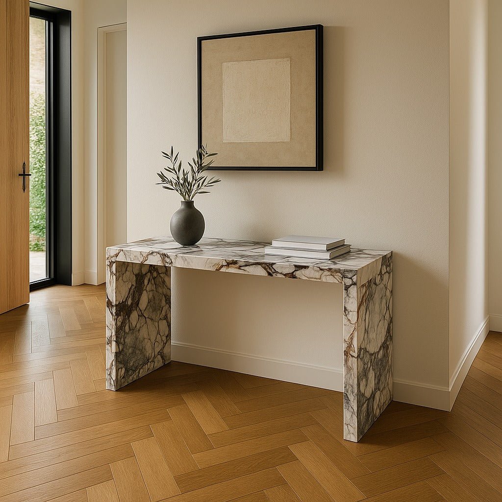 Waterfall Hallway Console - Milky Blue natural stone furniture New Zealand - Natural Stone Co