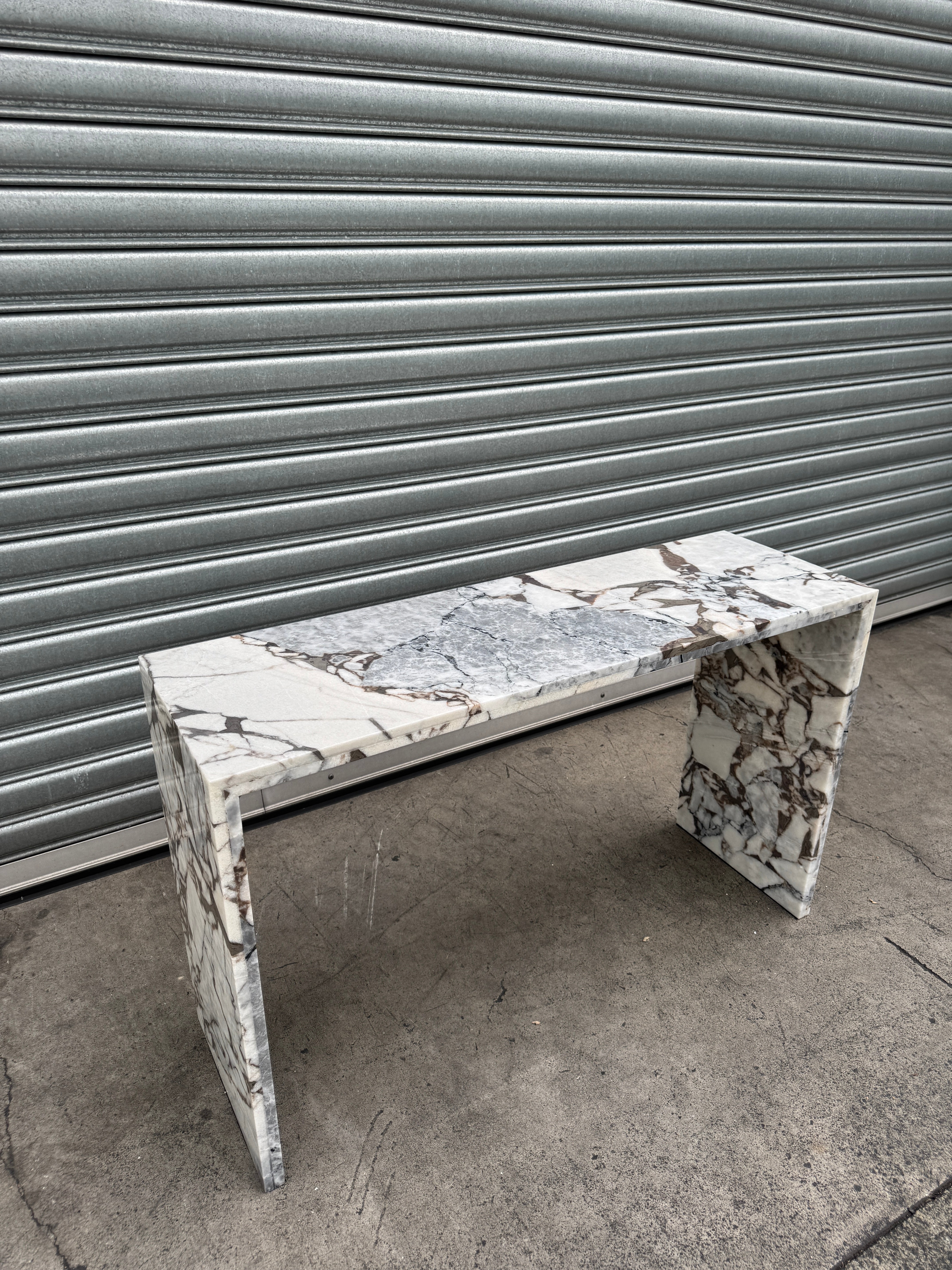 Waterfall Hallway Console - Milky Blue natural stone furniture New Zealand - Natural Stone Co