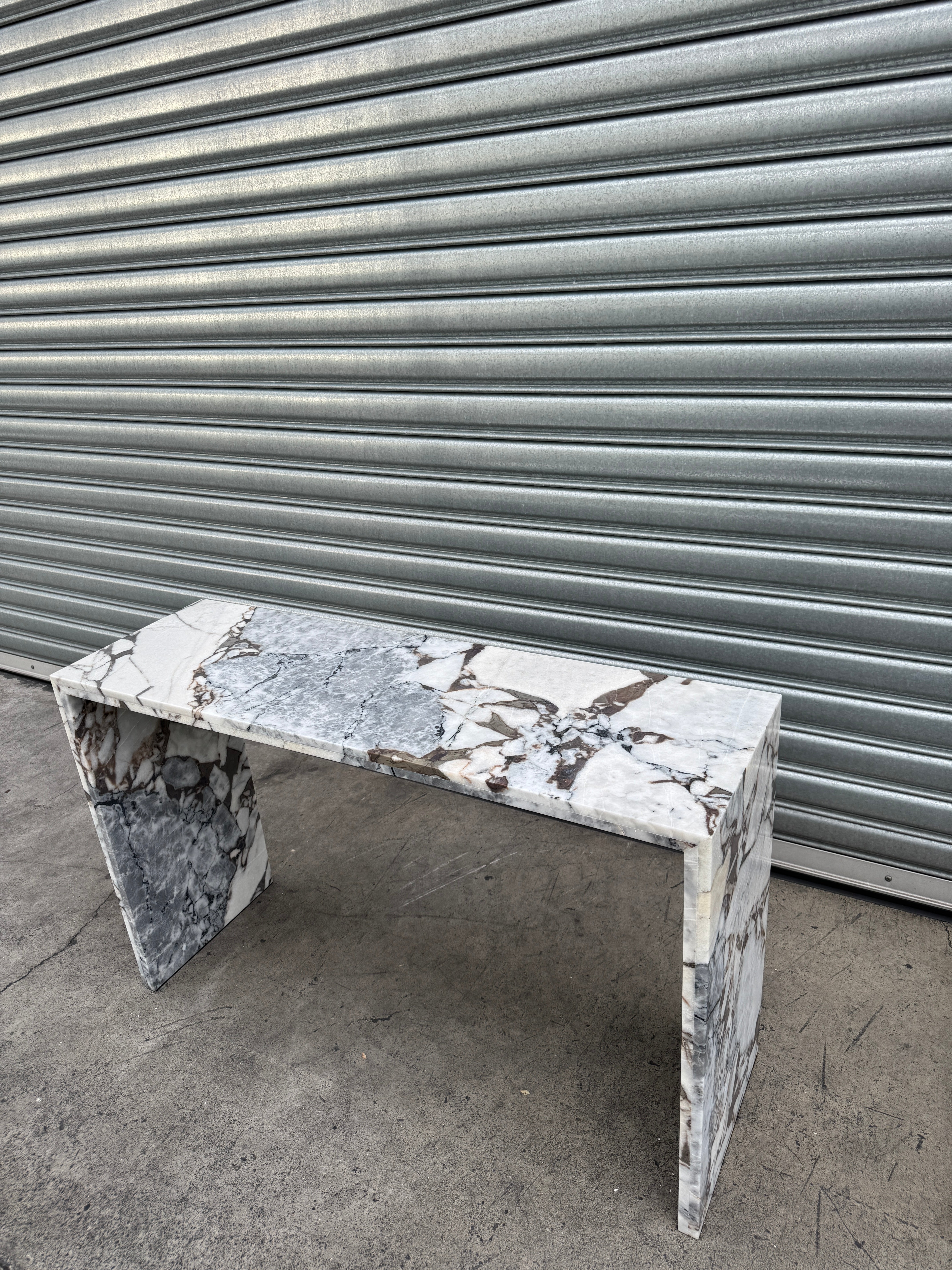 Waterfall Hallway Console - Milky Blue natural stone furniture New Zealand - Natural Stone Co
