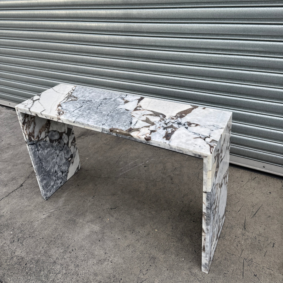 Waterfall Hallway Console - Milky Blue natural stone furniture New Zealand - Natural Stone Co