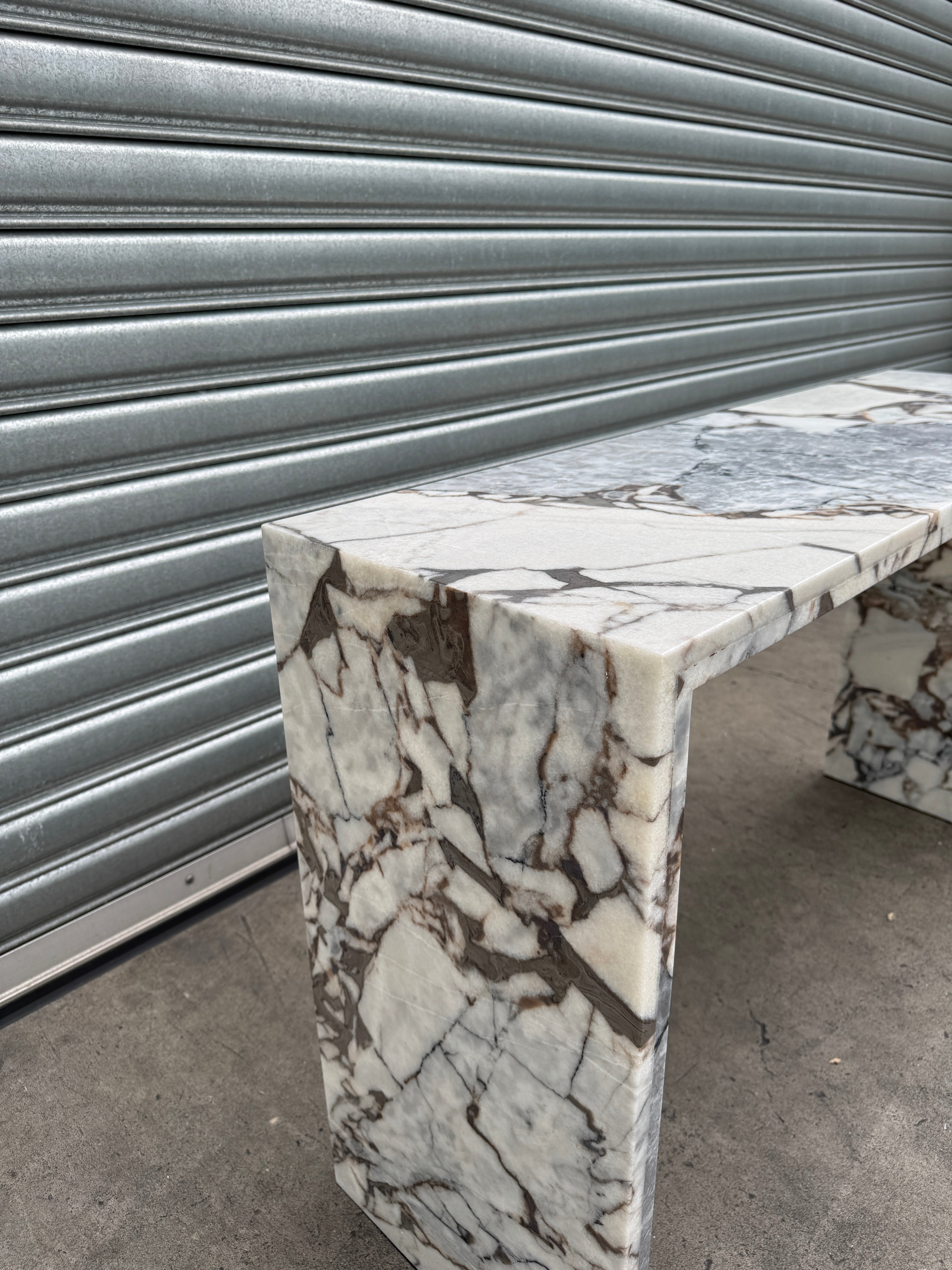 Waterfall Hallway Console - Milky Blue natural stone furniture New Zealand - Natural Stone Co