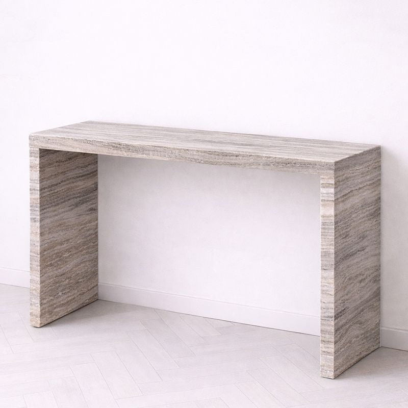 Waterfall Hallway Console - Silver Travertine natural stone furniture New Zealand - Natural Stone Co