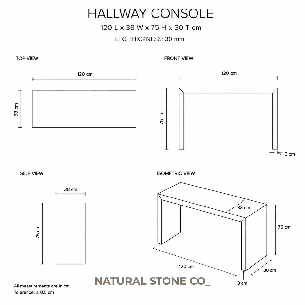 Waterfall Hallway Console - Taj Mahal Quartzite natural stone furniture New Zealand - Natural Stone Co