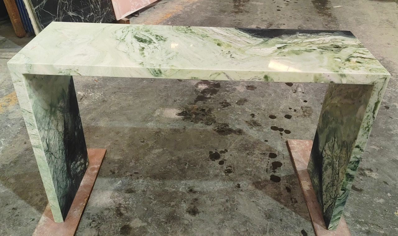 Waterfall Hallway Console - Twill Green natural stone furniture New Zealand - Natural Stone Co