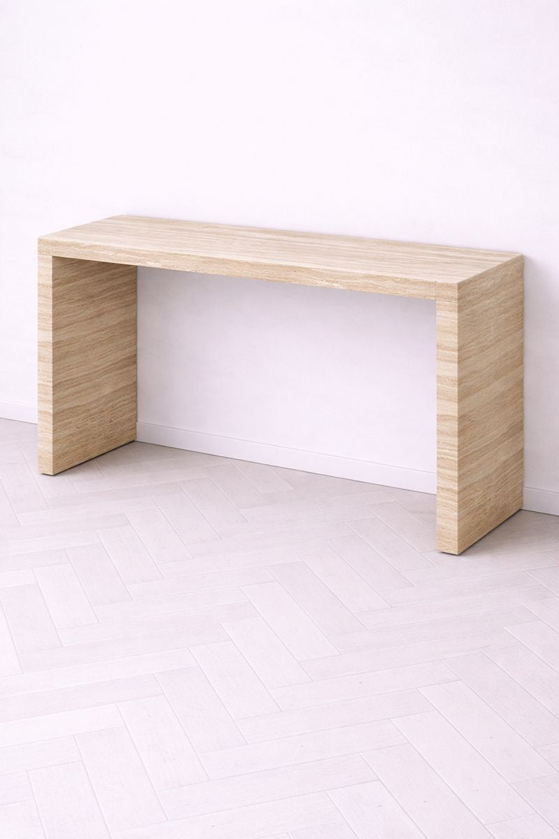 Waterfall Hallway Console - Veincut Travertine natural stone furniture New Zealand - Natural Stone Co