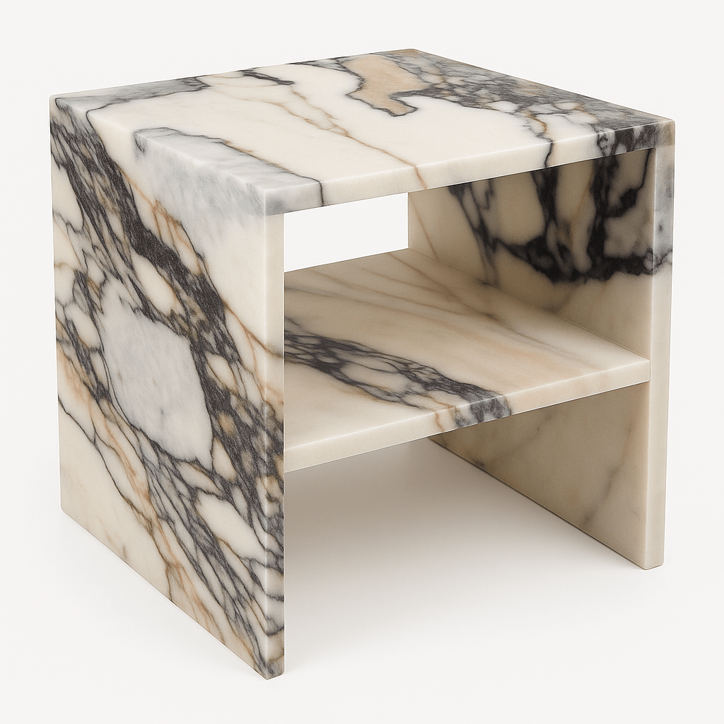 Waterfall Side Table - Milky Blue natural stone furniture New Zealand - Natural Stone Co